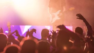 ライブ会場で盛り上がる観客たち